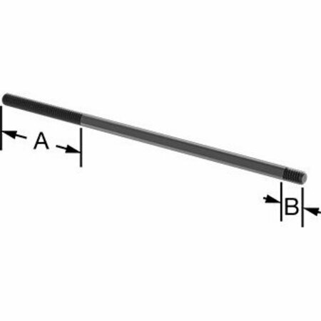 BSC PREFERRED Black-Oxide Steel Threaded on Both Ends Stud 1/4-20 Thread Size 7 Long 91025A568